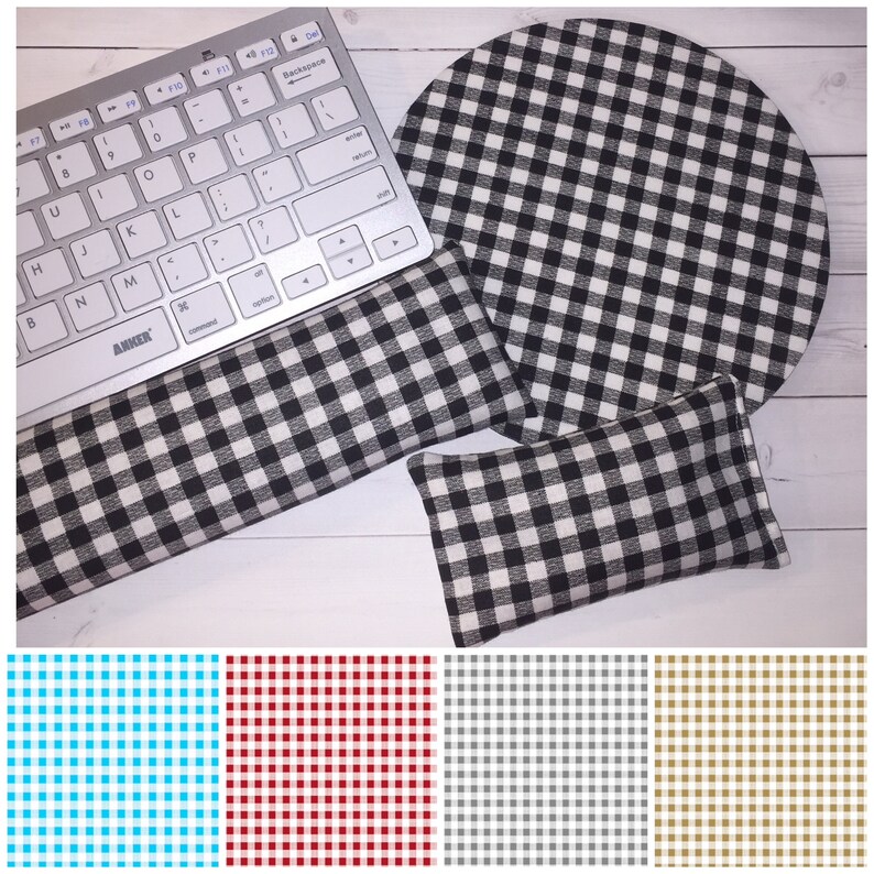 Plaid Mouse Pad Set Mouse Wrist Rest Keyboard Rest Checker Etsy