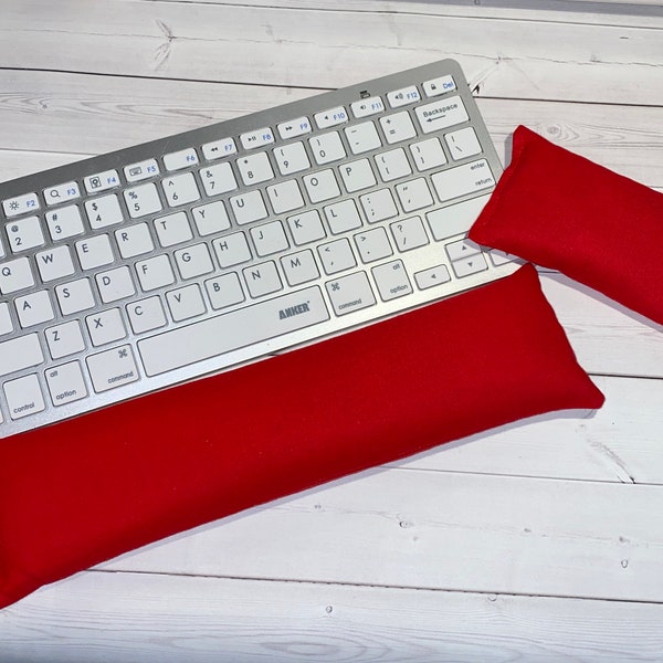 11 inch Solid color Keyboard rest and or 5 inch WRIST REST set mustard coral, red, purple, aqua, mint, navy, black, gray, or green