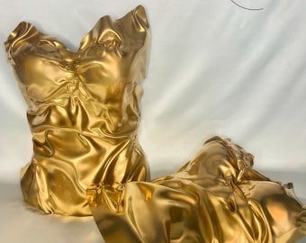 golden corset, rigid corset, gold bodice