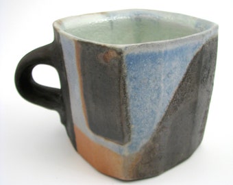 Wood Fired Porcelain 16 oz Blue Mug