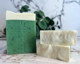 Invigorating Rosemary Mint Handmade Natural Soap - Exfoliating and Revitalizing Skincare - Organic Shea Butter Soap