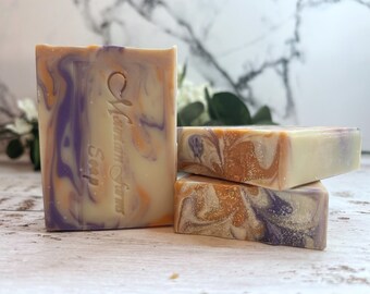 Lavender Apricot Handmade Soap w/Organic Shea Butter - Moisturizing Soap - Vegan Soap - Biodegradable Soap - Zero Waste Soap - Soap Gift