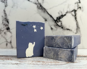 Stargazing Cat Artisan Handmade Soap - Organic Shea Butter Soap - Soap Gift - Vegan Soap