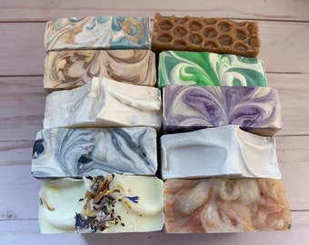 Luxurious Collection: Natural Handmade Soaps Set of Ten - Organic Ingredients, Scented Varieties - Bulk Soap