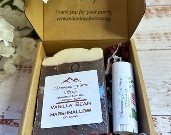 The Perfect Self-Care Package - Handmade Soap and Lip Balm Gift Set - Artisan Handmade Soap and Moisturizing Lip Balm