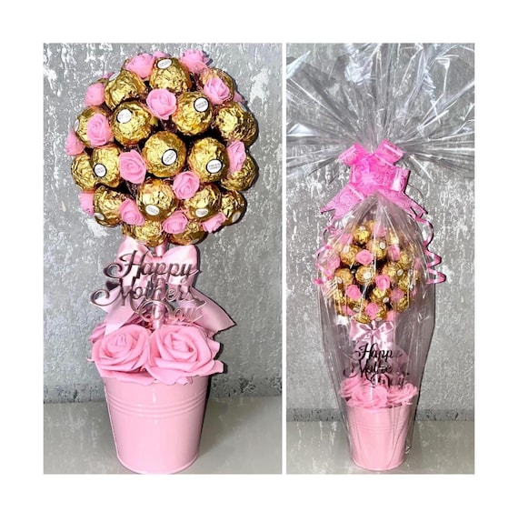 Ferrero rocher chocolate Flower Rose Sweet Tree Bow Bouquet Mothers Day Box mum Mom Nanna Grandma Nan For Her Gift Present Birthday Unique