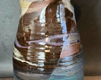 Handmade pottery vase Lava design