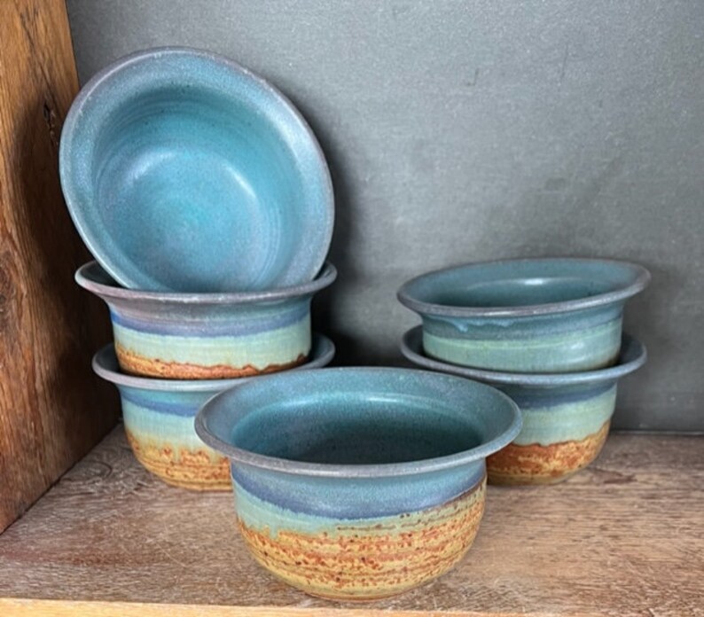 Small Bowls Teal and Brown design image 3