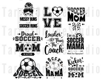Soccer Mom Life SVG PNG Bundle : Sports Mama Shirts (fichiers numériques)