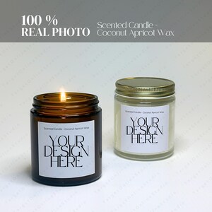 Printify Scented Candle Mockup, Coconut Damasco Wax 4oz & 9oz, POD Mock, Principais Características, Visão Geral de Aromas, Tabela de Tamanhos, Printify Size