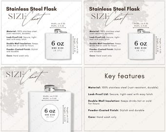 Tabla de tallas de termos de acero inoxidable: características y cuidado (descarga digital)
