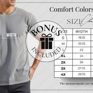 Printify Comfort Colors 1717 Size Chart, CC1717 Sizing Guide, Oversized TShirt Measurements, Product Informations, Unisex Sizing Chart