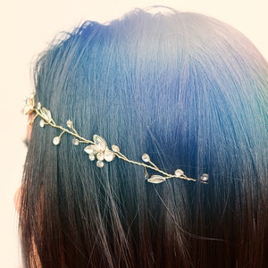 Bridal Hair Vine, Bridal Hair Accessories, Wedding Hair Accessories, Bridal Hair Piece, Rhinestone Vine Headband, Flower Hairpiece image 1