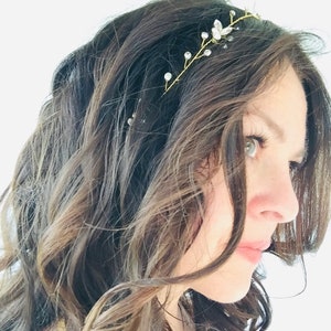 Bridal Hair Vine, Bridal Hair Accessories, Wedding Hair Accessories, Bridal Hair Piece, Rhinestone Vine Headband, Flower Hairpiece image 3