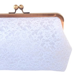 Wedding Clutch, Bridal Purse, Blush Lace, White Lace, Makeup Bag, Bridesmaids Gift, MOTB Gift, Mother of the Groom Gift image 8