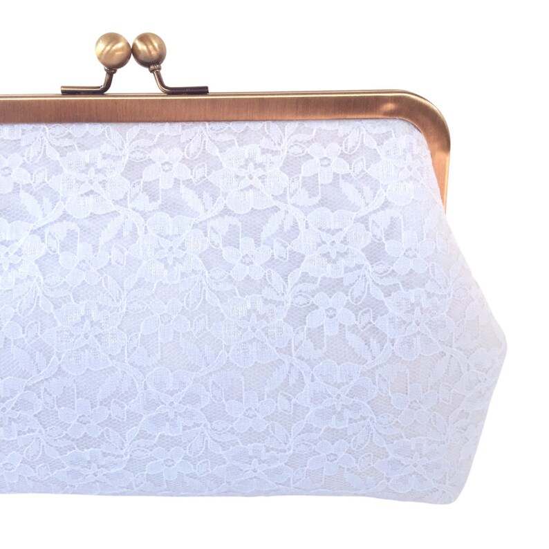 Wedding Clutch, Bridal Purse, Blush Lace, White Lace, Makeup Bag, Bridesmaids Gift, MOTB Gift, Mother of the Groom Gift image 8