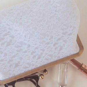 Wedding Clutch, Bridal Purse, Blush Lace, White Lace, Makeup Bag, Bridesmaids Gift, MOTB Gift, Mother of the Groom Gift image 9