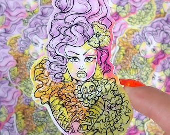 Femme rococo pastel découpée Sticker