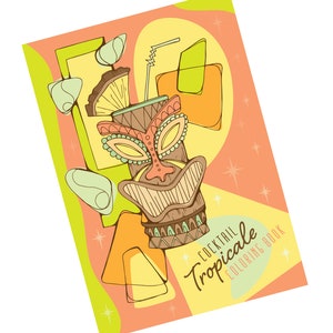 Cóctel Tropicale Tiki Palm Springs Libro para colorear descargable en PDF