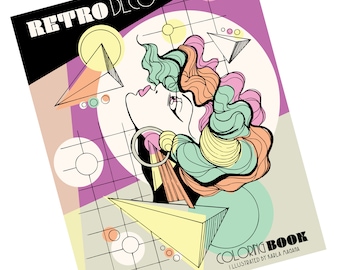 Retro Deco PDF Downloadable Coloring Book