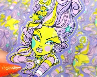 Retro Futurist Rococo Woman Sticker