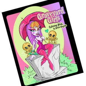 Graveyard Girls PDF Downloadable Coloring Book image 1