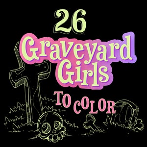 Graveyard Girls PDF Downloadable Coloring Book image 2