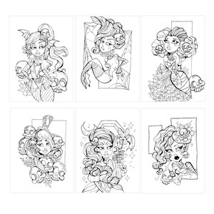 Spooklettes Volume 1 PDF Downloadable Coloring Book image 2