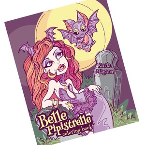 Belle Pipistrelle Spooklettes PDF Downloadable Coloring Book