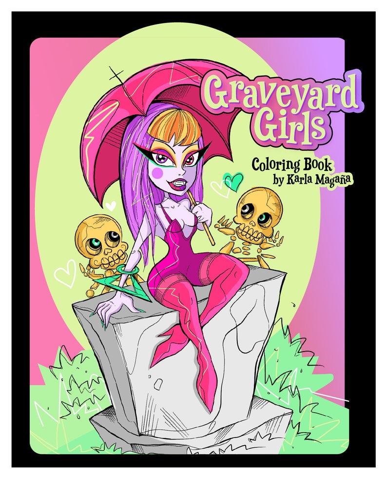 Graveyard Girls PDF Downloadable Coloring Book image 4