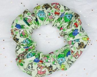 Grass Meadow Friends Handmade Scrunchie