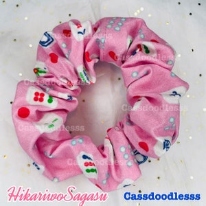 PINK Mahjong time! Handmade Scrunchie