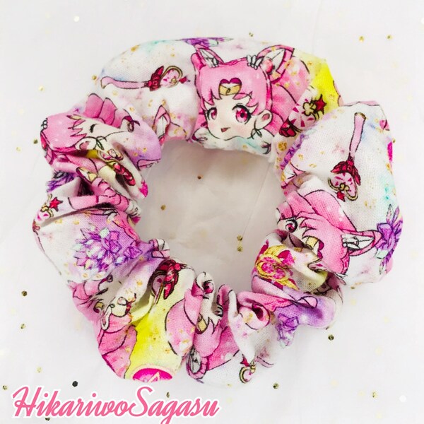 Pink Sugar Heart Attack Handmade Hair Scrunchie