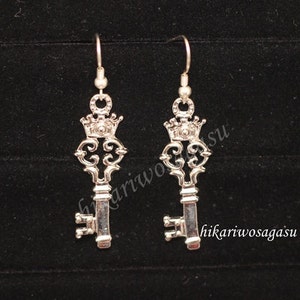 Crowned Key Earrings