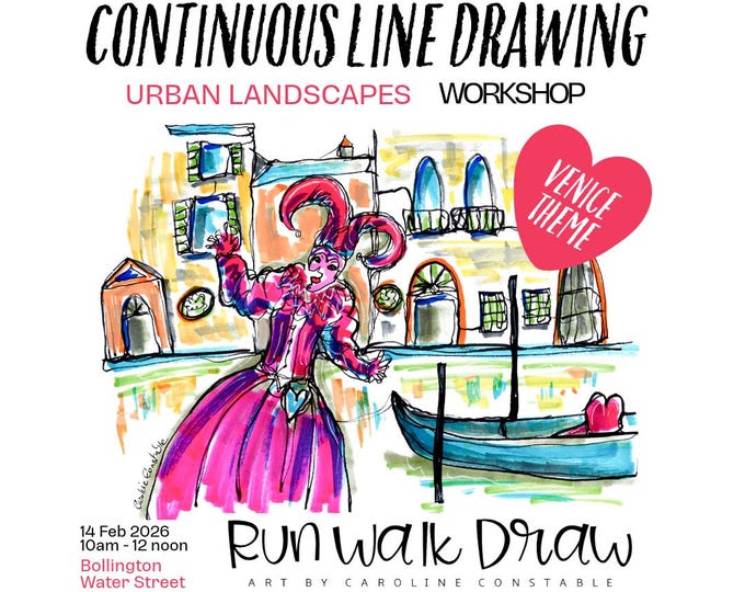 Featured listing image: Continuous Line Drawing Workshop | URBAN LANDSCAPES (Venice) | Bollington 14 Feb 2026