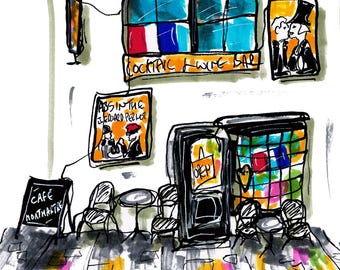 Cafe Montmartre, Whitby, Yorkshire Art Print