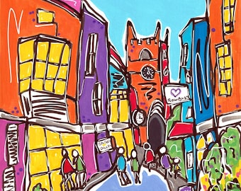 Foss Street, Dartmouth, Devon Art Print
