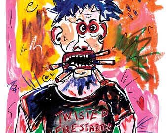 Twisted Firestarter: Neo-Expressionist Art Print