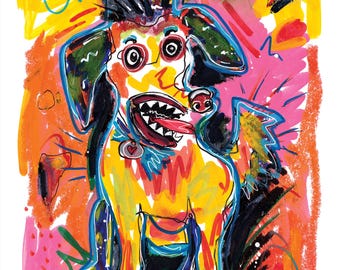 Chaz: Neo-Expressionist Dog Art Print