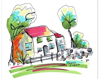 Barn on Smithy Brow, Bollington, Cheshire Art Print