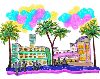 Miami, Florida, USA - Travel Wall Art for Home or Office