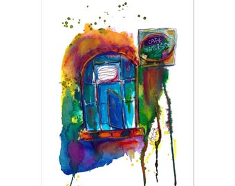 Cafe Waterside, Bollington, Cheshire - Travel Wall Art for Home or Office