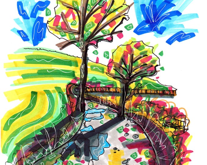 Tree on Oakenbank Lane, Rainow, Peak District Art Print