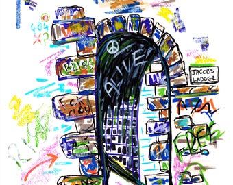 ORIGINAL 'Jacob's Ladder, Edinburgh' | Urban Sketch with Acrylic Markers