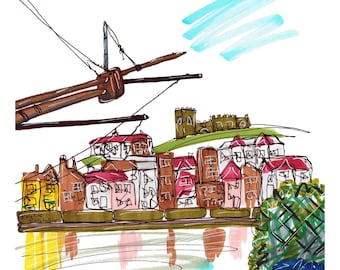 Lobster Pots Whitby, Yorkshire Art Print