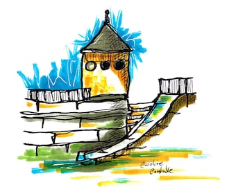 Customs Lookout, Whitby, Yorkshire Art Print