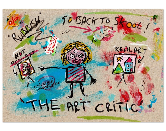 Featured listing image: The Art Critic, Neo Expressionist, Satirical, Street Art Style Print