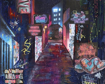 Motivation Street: Inspirational Urban Graffiti Art Print