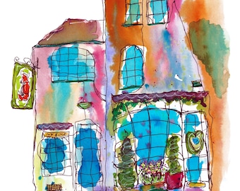Foxhole & Flower Shop, Prestbury, Cheshire - Travel Wall Art for Home or Office