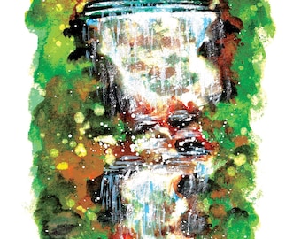 Waulkmill Waterfall, Rainow, Peak District Art Print